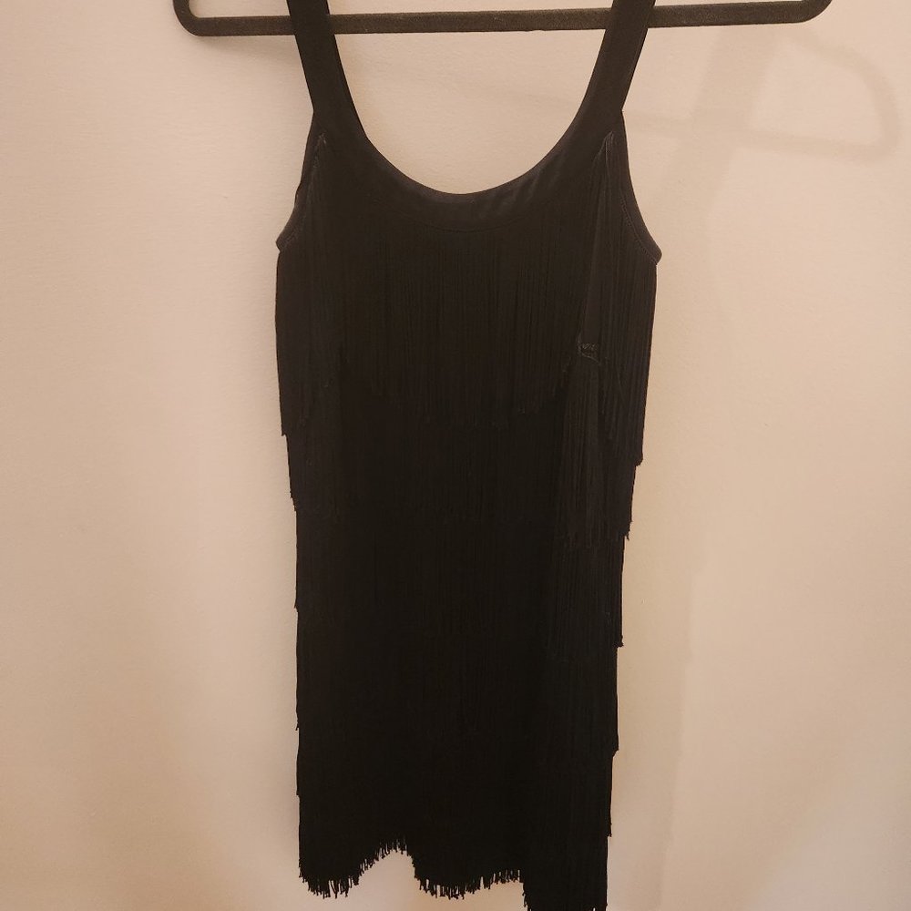 WH|BM 1920s Style Black Flapper Cocktail Dress